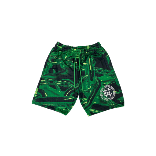 EWTL X BANDITS NY Chain reaction shorts green